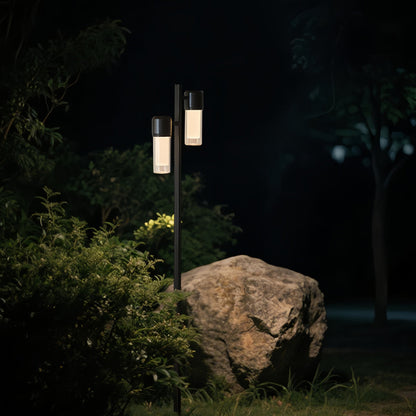 Contemporary Path Light Single Double Head Black Aluminum Glass CRI90 IP65 DC24V 2 Heights