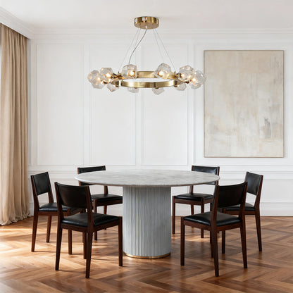 Modern Gold Round Chandelier Brass Ring Ceiling Light Dining Room Living Room