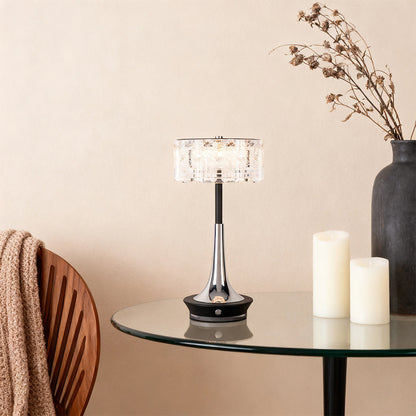 Modern Rechargeable LED Table Lamp Cordless Mushroom Touch Dimmable Bedside Nightstand Gold Chrome Black White 11.42 Inch