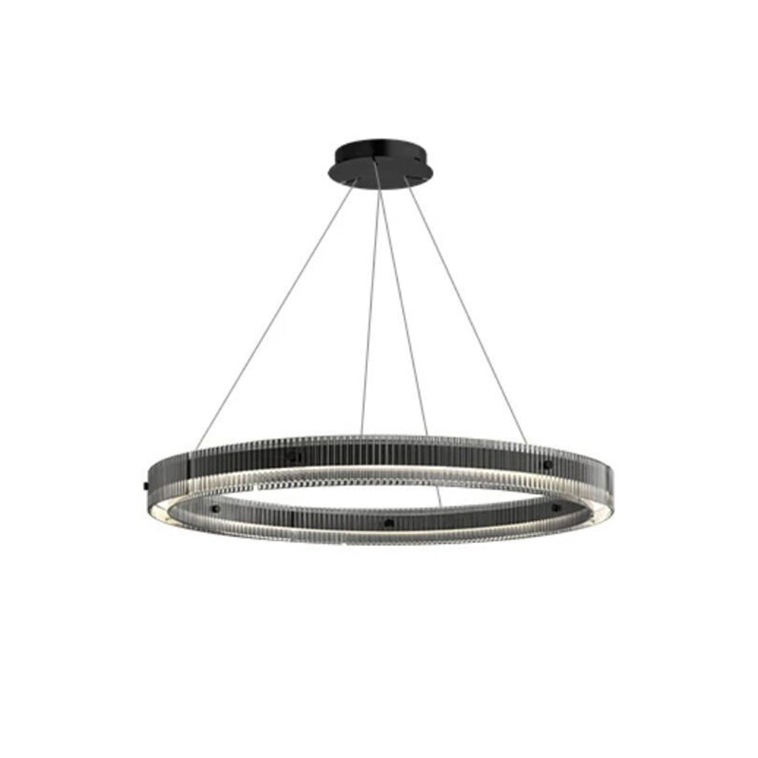 Modern Black Ring Chandelier Italian Minimalist LED Pendant Light Dining Room Living Room Bedroom