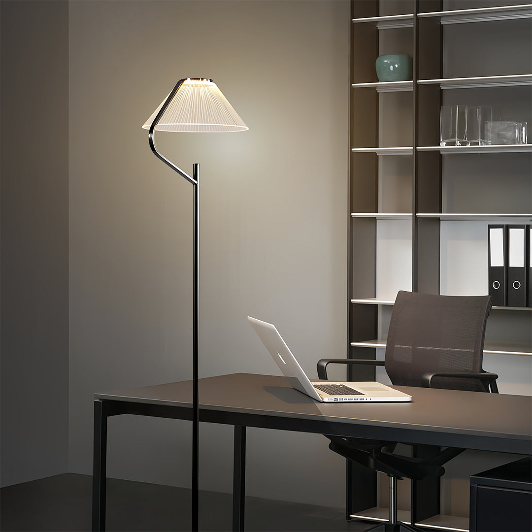 Decorative Floor Lamp LED Italian Minimalist Iron Acrylic Warm White 3000K Black 65 Inch