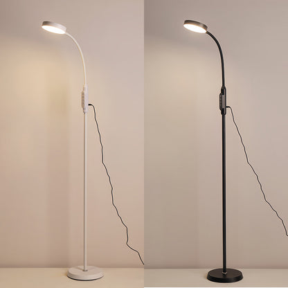 Floor Reading Lamp LED Touch Control 3 Color Temperature Eye Care Gooseneck PC Shade Piano Task Black White 65 Inch