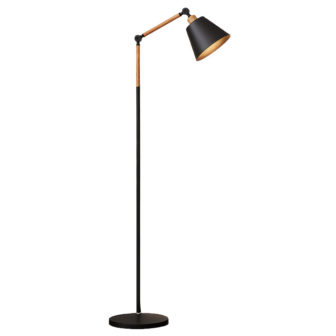 Floor Reading Lamp LED Dimmable Remote 180 Degree Adjustable Arm E27 Iron Baked Paint Eye Care Black White 63 Inch
