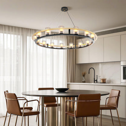 Luxury Copper Chandelier with Transparent Glass Shades
