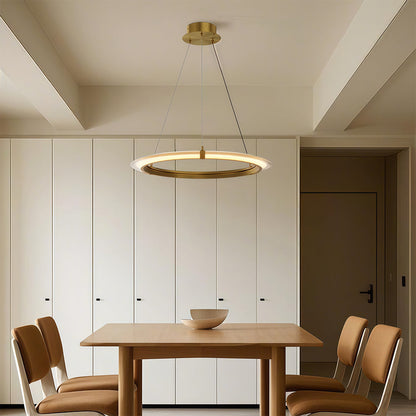 Interlocking Ring LED Chandelier in Brushed Brass, Polished Nickel or Matte Black