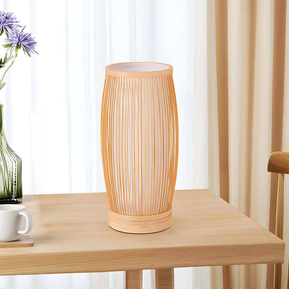 Handwoven Bamboo Japanese Lantern Table Lamp E27 Warm White