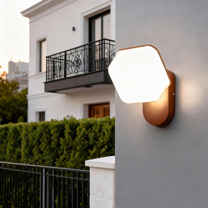 Modern LED Outdoor Wall Sconce 360° Rotatable PC Shade Single Double Layer Aluminum IP65 25W 35W 3CCT