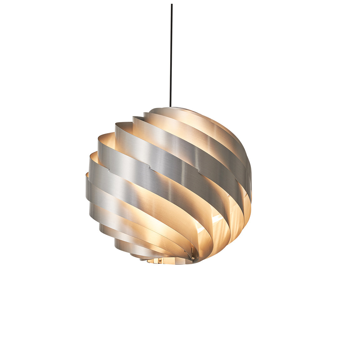 Swirl Pendant Light Nordic Art Turbine Aluminum LED 19W Warm White Matte White Bright White Silver 14 20 24 Inch