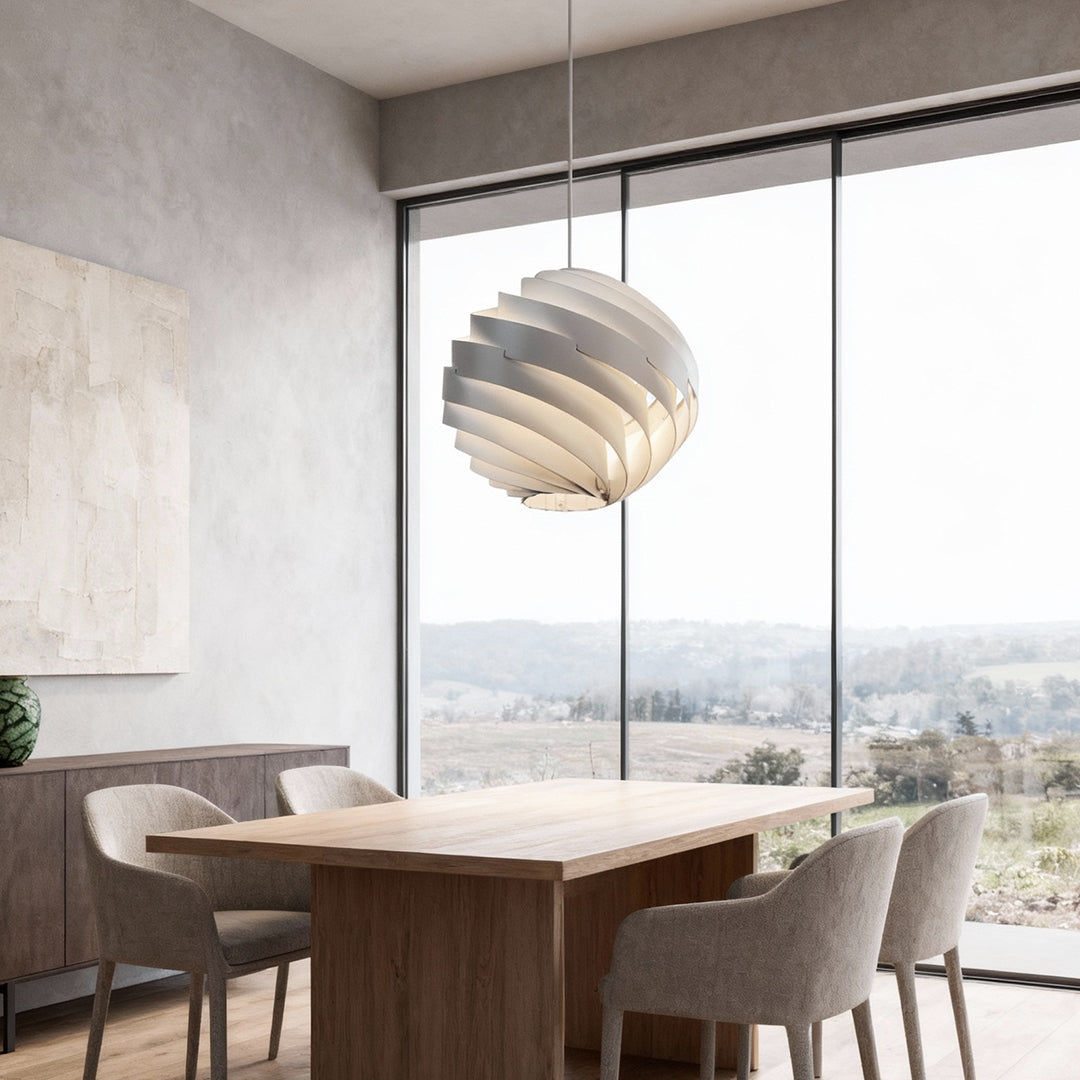 Swirl Pendant Light Nordic Art Turbine Aluminum LED 19W Warm White Matte White Bright White Silver 14 20 24 Inch