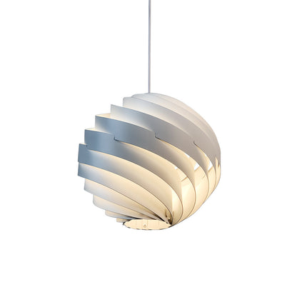 Swirl Pendant Light Nordic Art Turbine Aluminum LED 19W Warm White Matte White Bright White Silver 14 20 24 Inch
