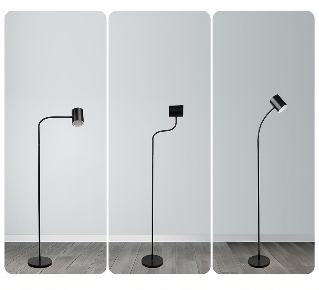Floor Lamp LED Adjustable 360° Gooseneck Touch Dimmable USB Plug-in or Rechargeable Battery Black White Nordic Bedroom 62 Inch