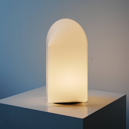 Architectural House Shape Table Lamp White Metal Glass LED Warm Night Light 3W Two Sizes