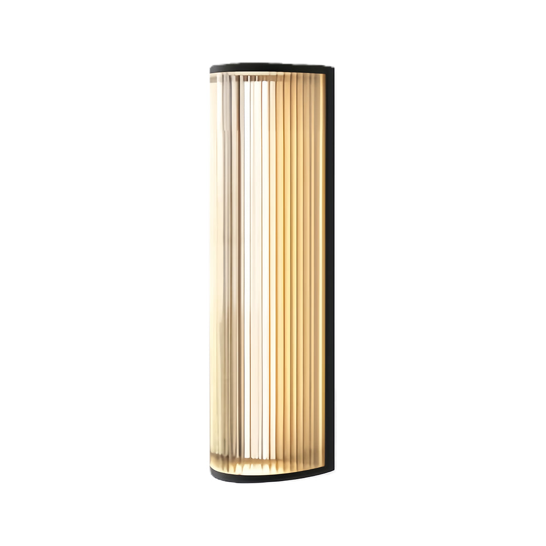 Vertical Fluted Stainless Steel LED Outdoor Wall Sconce IP65 Solar/Hardwired