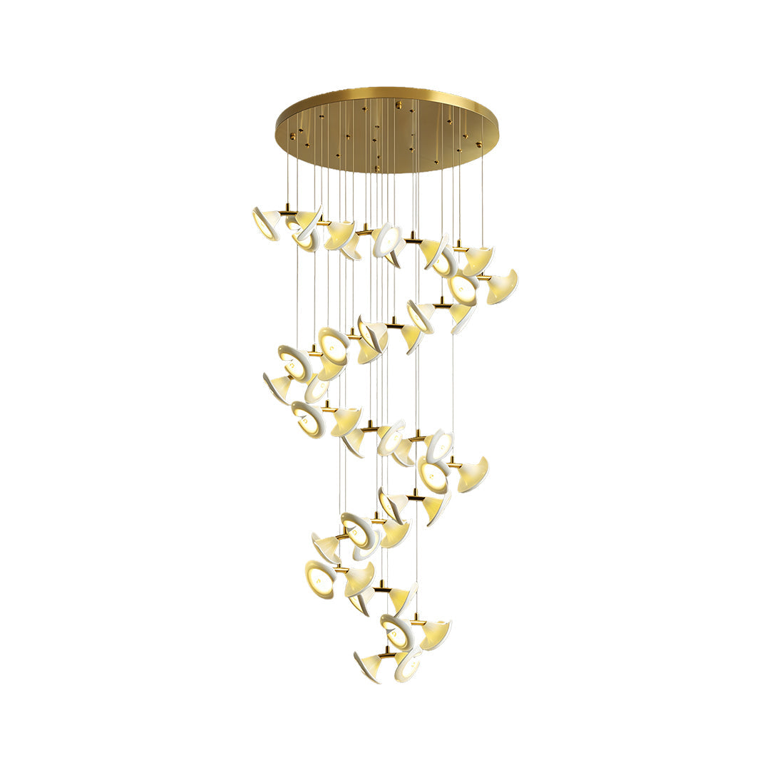 Ceramic Tulip Chandelier Gold Stainless Steel G4 French Style 7 Sizes Warm White