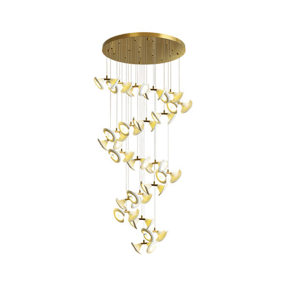 Ceramic Tulip Chandelier Gold Stainless Steel G4 French Style 7 Sizes Warm White