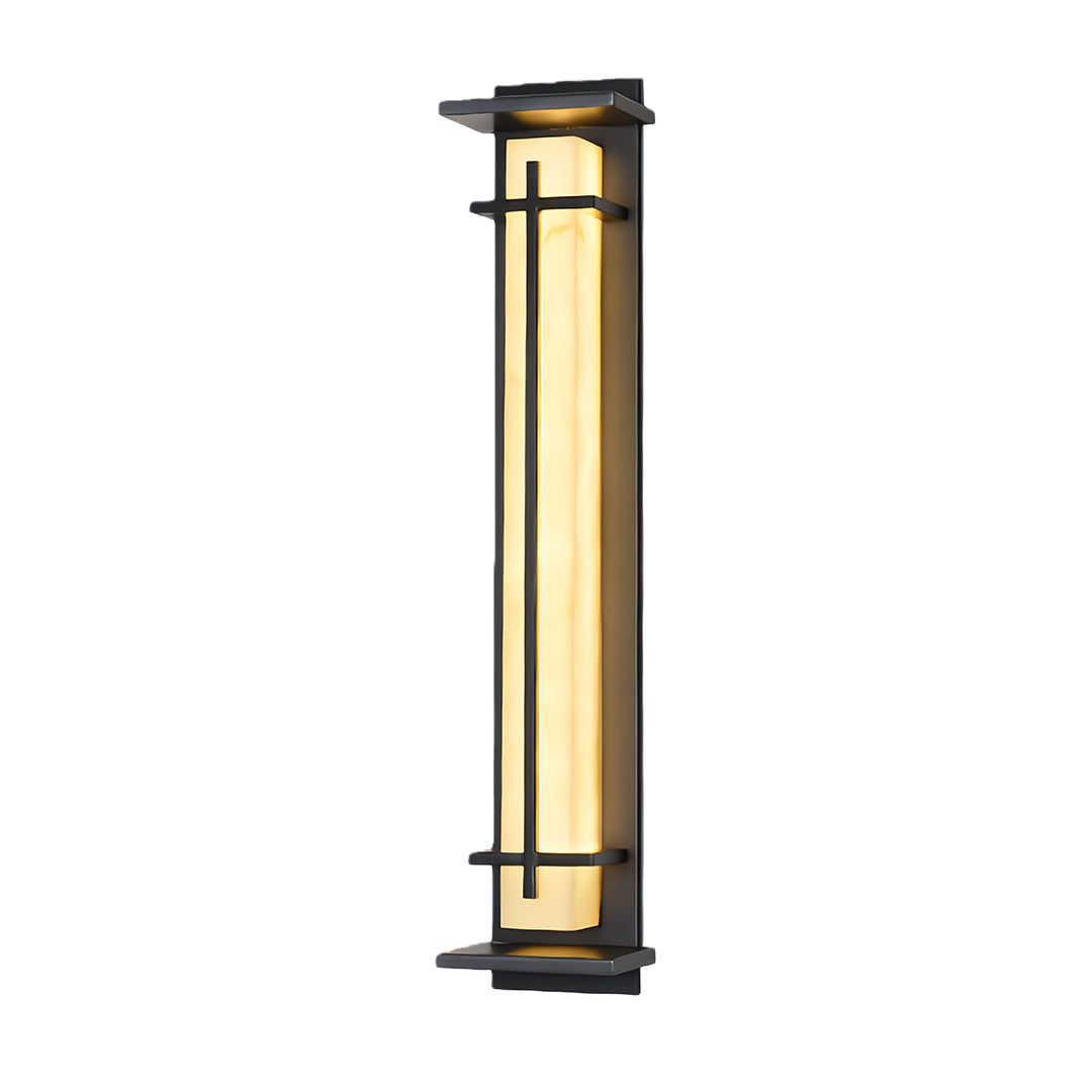 Modern LED Wall Sconce Stainless Steel Artificial Marble Shade IP65 2CCT 3 Sizes Black Indoor Outdoor