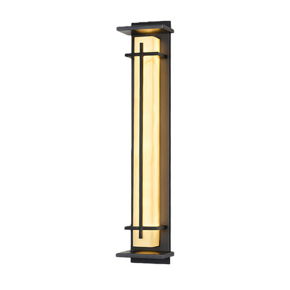 Modern LED Wall Sconce Stainless Steel Artificial Marble Shade IP65 2CCT 3 Sizes Black Indoor Outdoor
