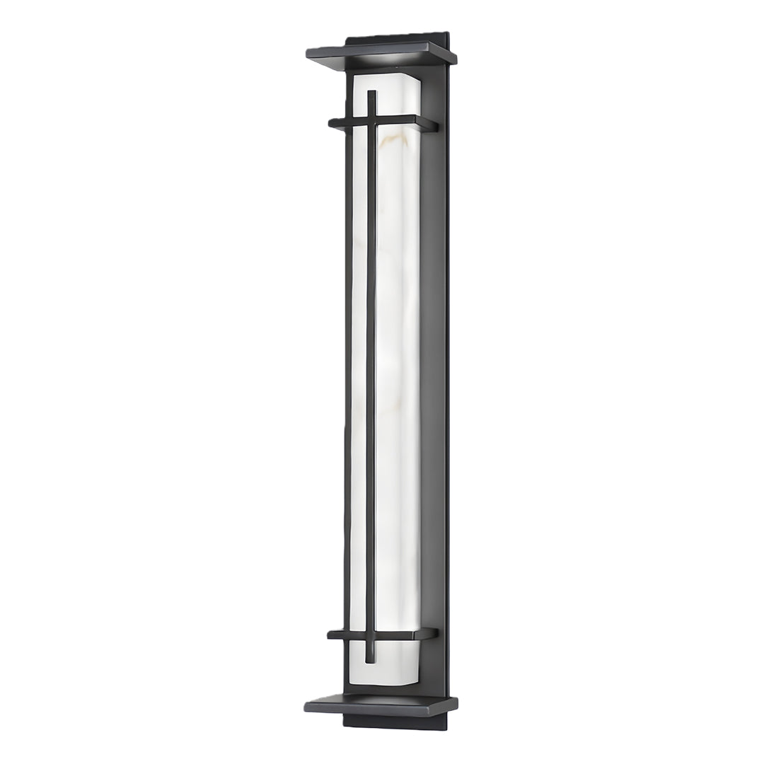 Modern LED Wall Sconce Stainless Steel Artificial Marble Shade IP65 2CCT 3 Sizes Black Indoor Outdoor