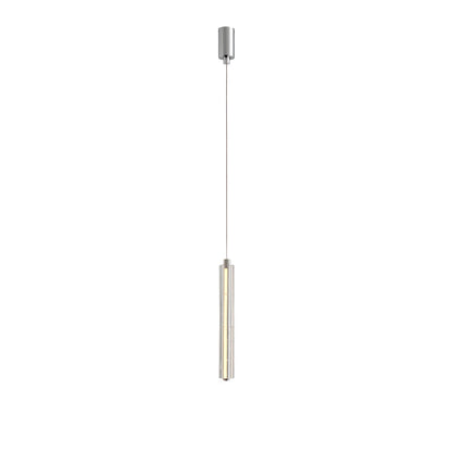 Crystal Ice Column Mini Pendant Chrome Linear LED Warm White 2 Sizes