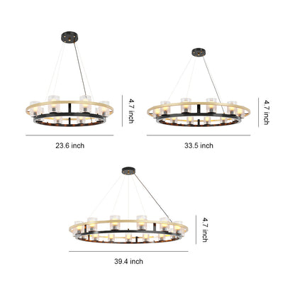 Luxury Copper Chandelier with Transparent Glass Shades