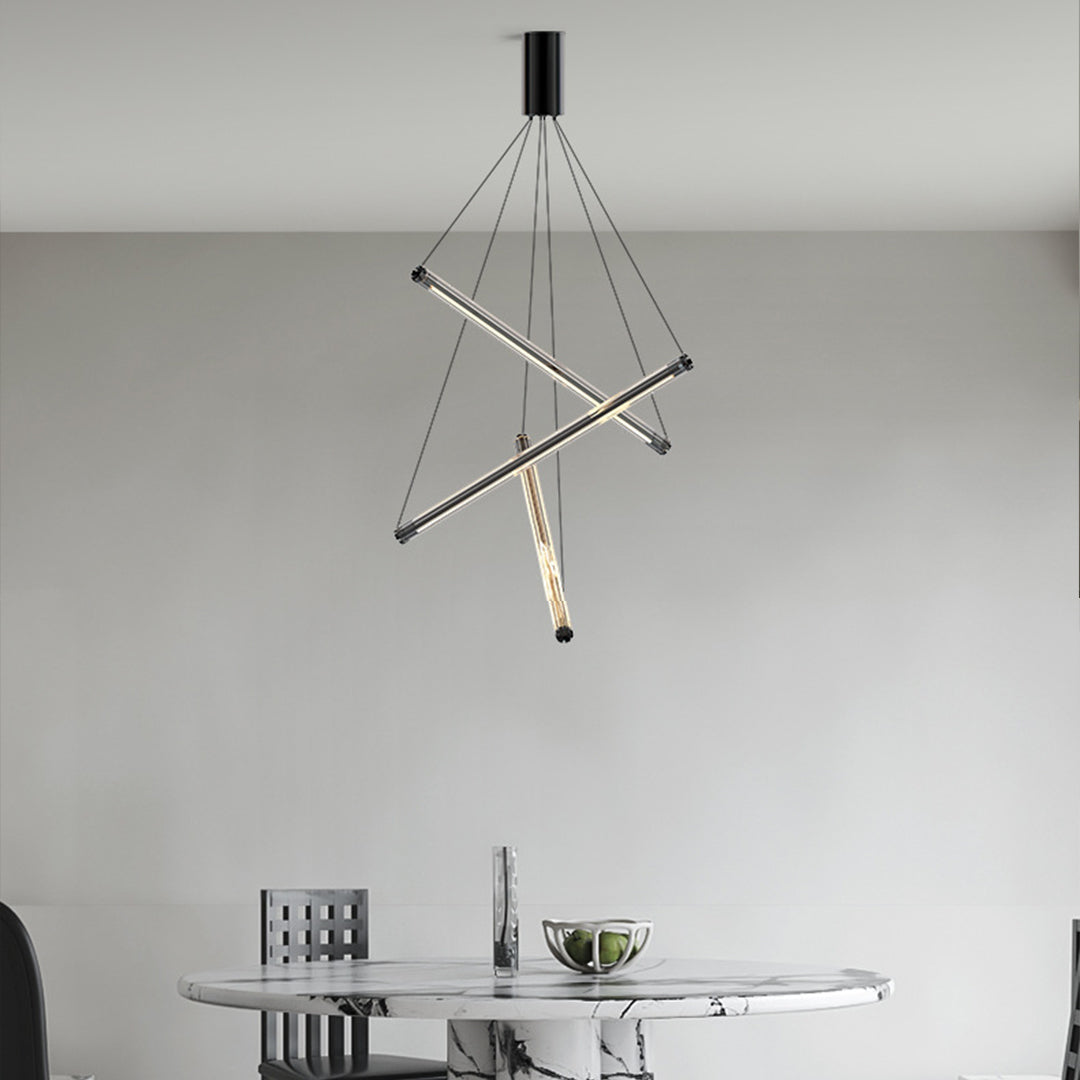 LED Linear Chandelier – Nordic Minimalist Integrated Lighting (3/5/7 Heads)