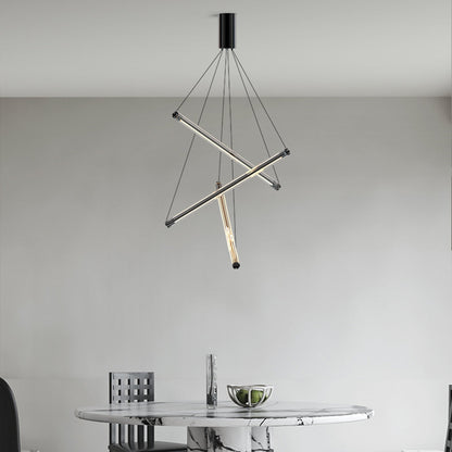 LED Linear Chandelier – Nordic Minimalist Integrated Lighting (3/5/7 Heads)