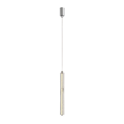 Crystal Ice Column Mini Pendant Chrome Linear LED Warm White 2 Sizes