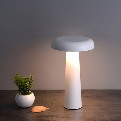 Mushroom Tiltable Touch Dimming Table Lamp Rechargeable White Black Yellow