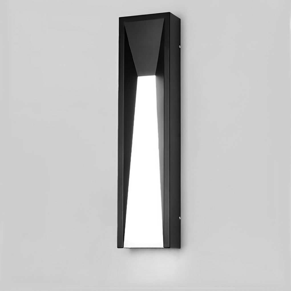 Modern Geometric Tapered Stainless Steel Acrylic Outdoor Wall Sconce Black IP54 3200K 3 Sizes Balcony Villa