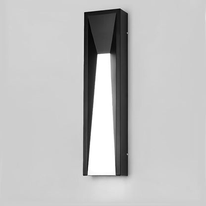Modern Geometric Tapered Stainless Steel Acrylic Outdoor Wall Sconce Black IP54 3200K 3 Sizes Balcony Villa