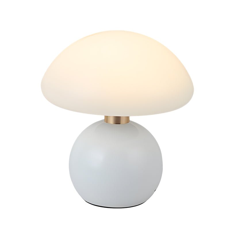 Mushroom Kids Table Lamp Acrylic Shade Metal Ball Base Touch Control USB Rechargeable Tri-Color LED 5 Colors 7.8 Inch