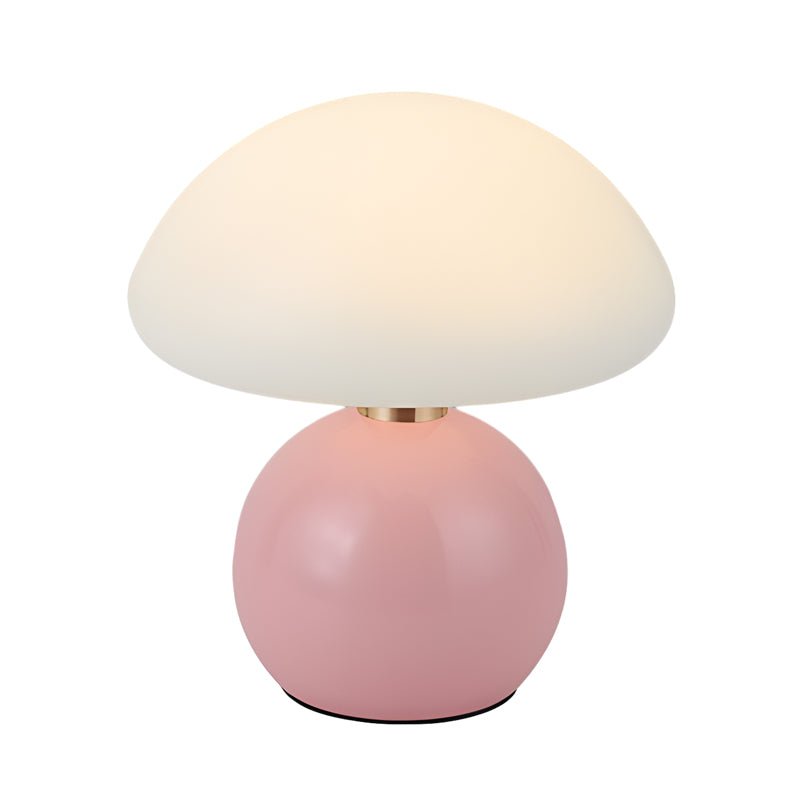 Mushroom Kids Table Lamp Acrylic Shade Metal Ball Base Touch Control USB Rechargeable Tri-Color LED 5 Colors 7.8 Inch