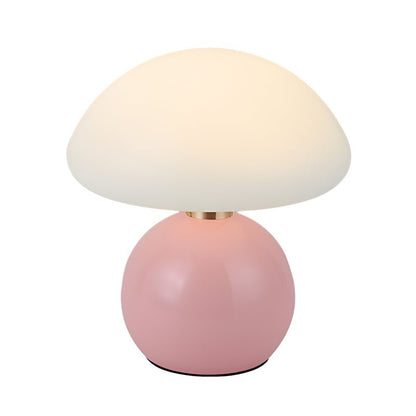 Mushroom Kids Table Lamp Acrylic Shade Metal Ball Base Touch Control USB Rechargeable Tri-Color LED 5 Colors 7.8 Inch