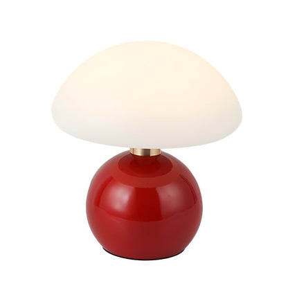 Mushroom Kids Table Lamp Acrylic Shade Metal Ball Base Touch Control USB Rechargeable Tri-Color LED 5 Colors 7.8 Inch