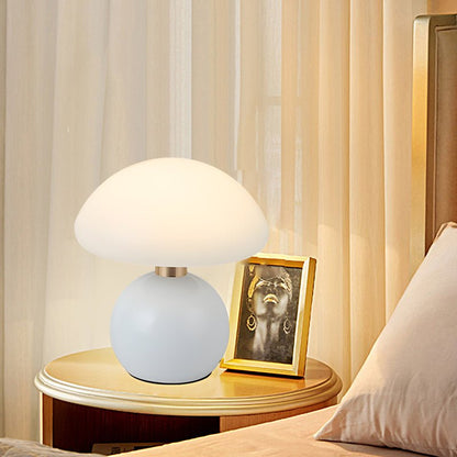Mushroom Kids Table Lamp Acrylic Shade Metal Ball Base Touch Control USB Rechargeable Tri-Color LED 5 Colors 7.8 Inch