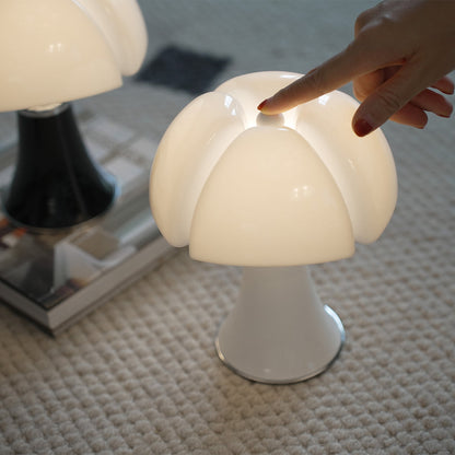 Bauhaus Mushroom Dome Table Lamp Iron Base Touch Control 8W LED Warm White Black White Chrome Gold 13.78 Inch