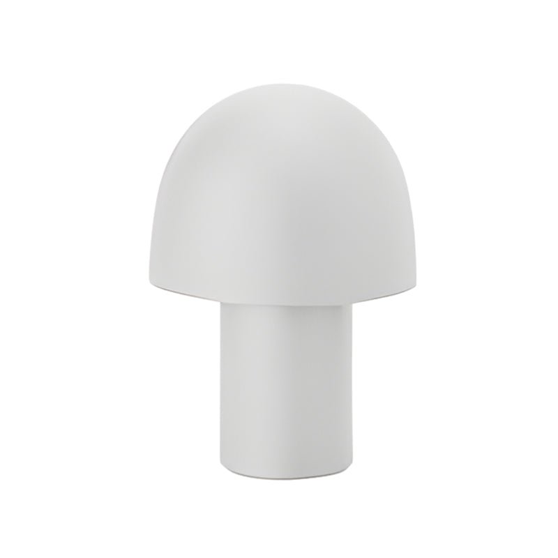 Frosted Dome Mushroom Table Lamp Electroplated Metal Nordic Plug-In 2 Sizes White Orange or Green