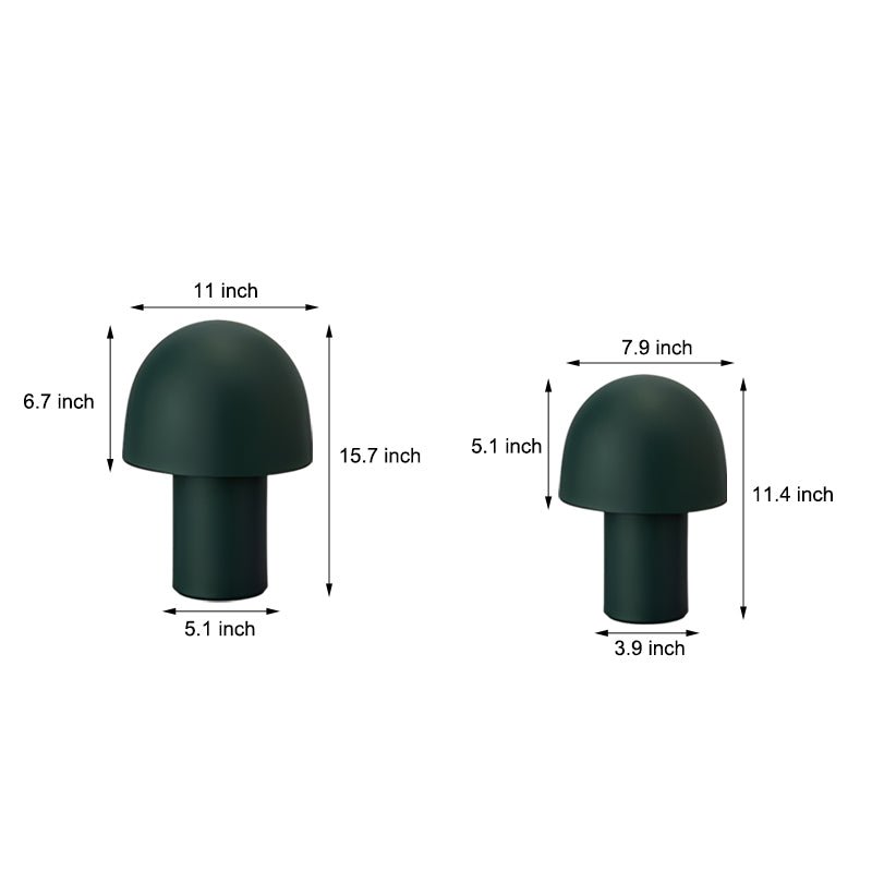 Frosted Dome Mushroom Table Lamp Electroplated Metal Nordic Plug-In 2 Sizes White Orange or Green