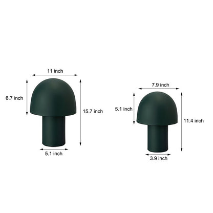 Frosted Dome Mushroom Table Lamp Electroplated Metal Nordic Plug-In 2 Sizes White Orange or Green