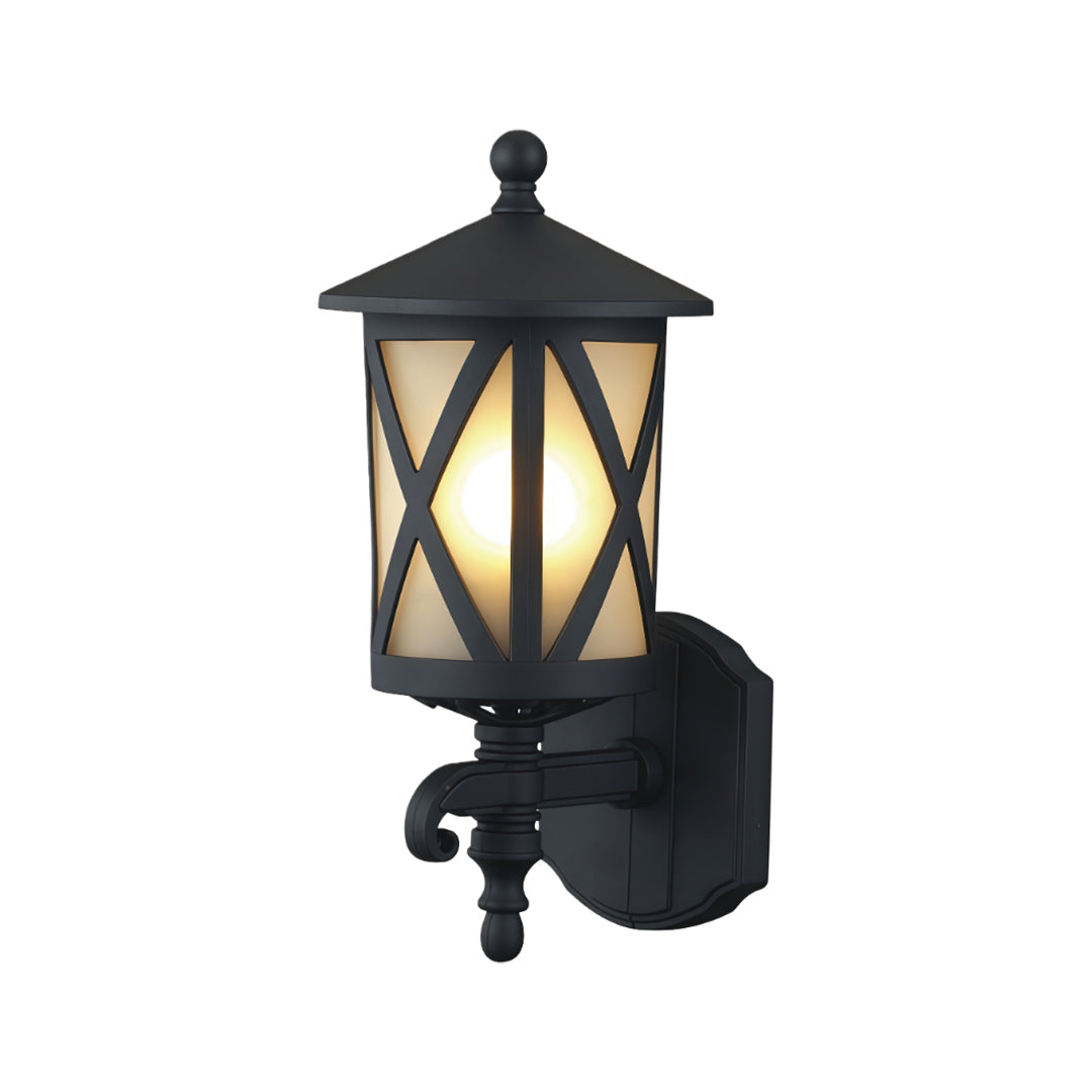 Retro Black Aluminium Outdoor Wall Lantern E26 IP44 9W European Style