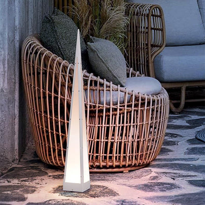 Pyramid Stainless Steel PC LED Outdoor Floor Lamp IP54 USB Rechargeable 3000K