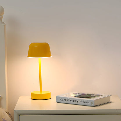Rechargeable Hat Style Metal Table Lamp 3-Color Tunable Touch Control 9H Battery 4 Colors