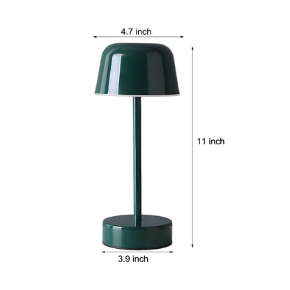 Rechargeable Hat Style Metal Table Lamp 3-Color Tunable Touch Control 9H Battery 4 Colors