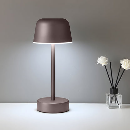 Rechargeable Hat Style Metal Table Lamp 3-Color Tunable Touch Control 9H Battery 4 Colors