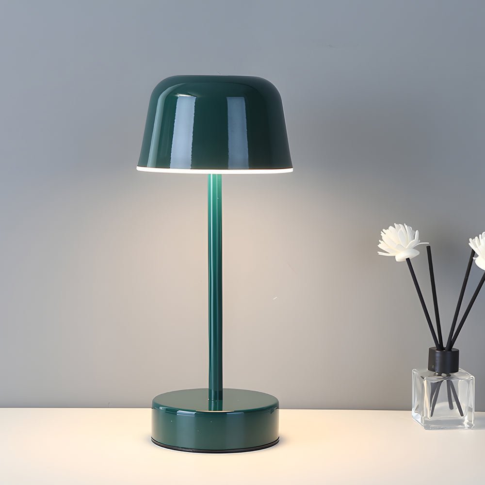 Rechargeable Hat Style Metal Table Lamp 3-Color Tunable Touch Control 9H Battery 4 Colors
