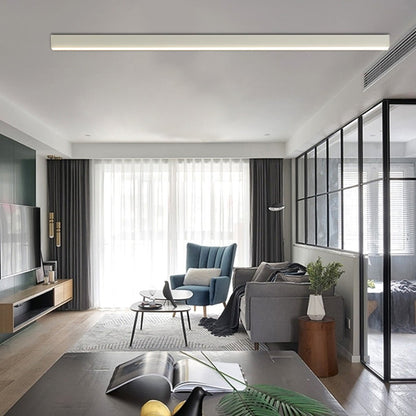 Linear LED Flush Mount Ceiling Light Aluminium Acrylic 3-Step CCT Dimmable Black White 5 Lengths