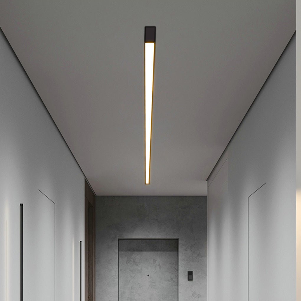 Linear LED Flush Mount Ceiling Light Aluminium Acrylic 3-Step CCT Dimmable Black White 5 Lengths