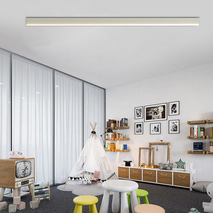Linear LED Flush Mount Ceiling Light Aluminium Acrylic 3-Step CCT Dimmable Black White 5 Lengths