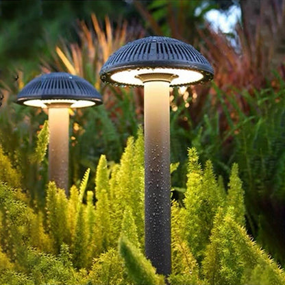 Modern Mushroom LED Outdoor Wall Sconce Aluminum PMMA IP65 9W 2CCT Gray Garden Courtyard Villa