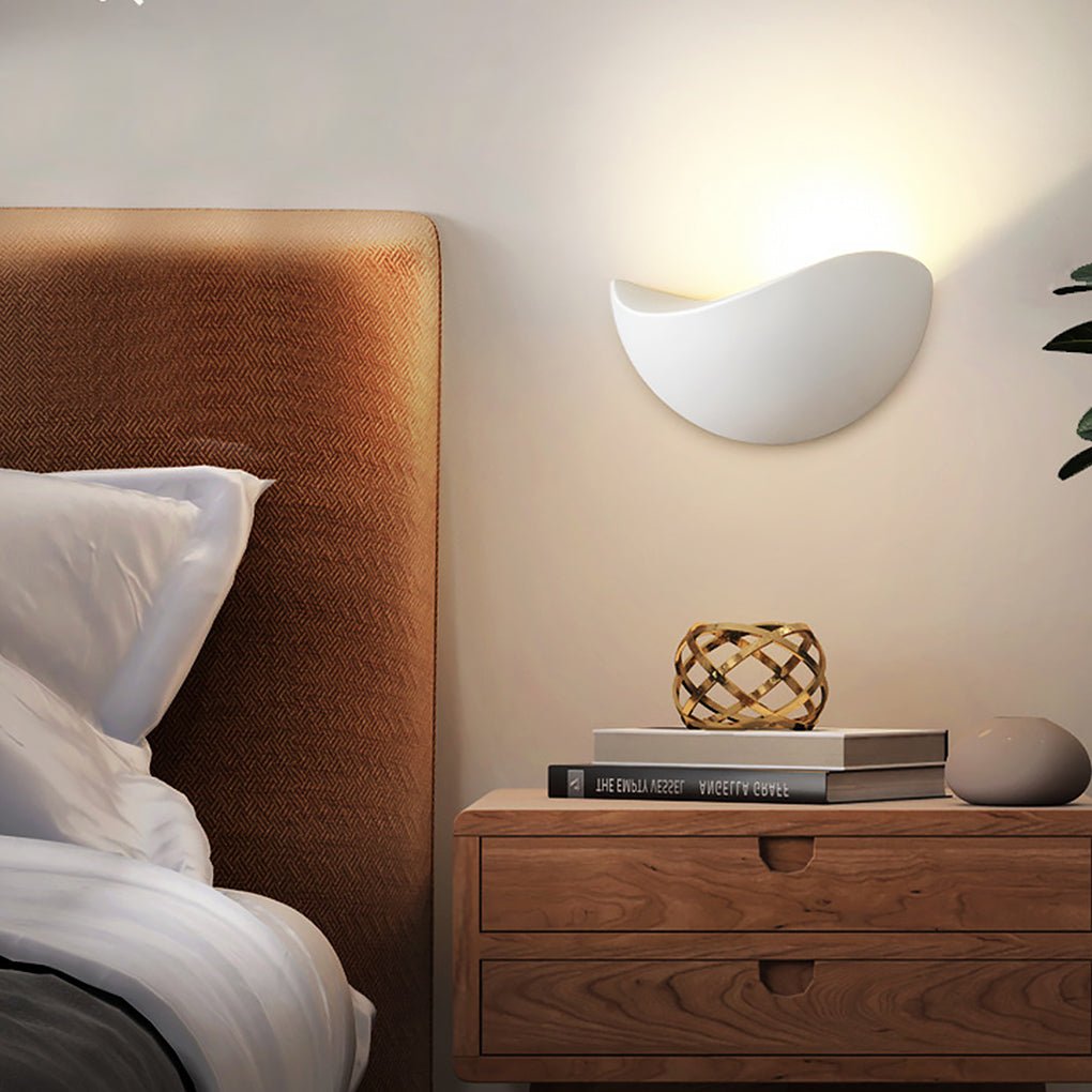 Modern Half Moon LED Wall Sconce Indoor Outdoor Uplight Waterproof Hallway Bedroom Black White